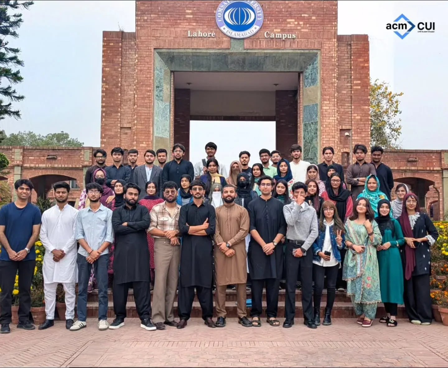 Students gathered at a COMSATS University Lahore campus event